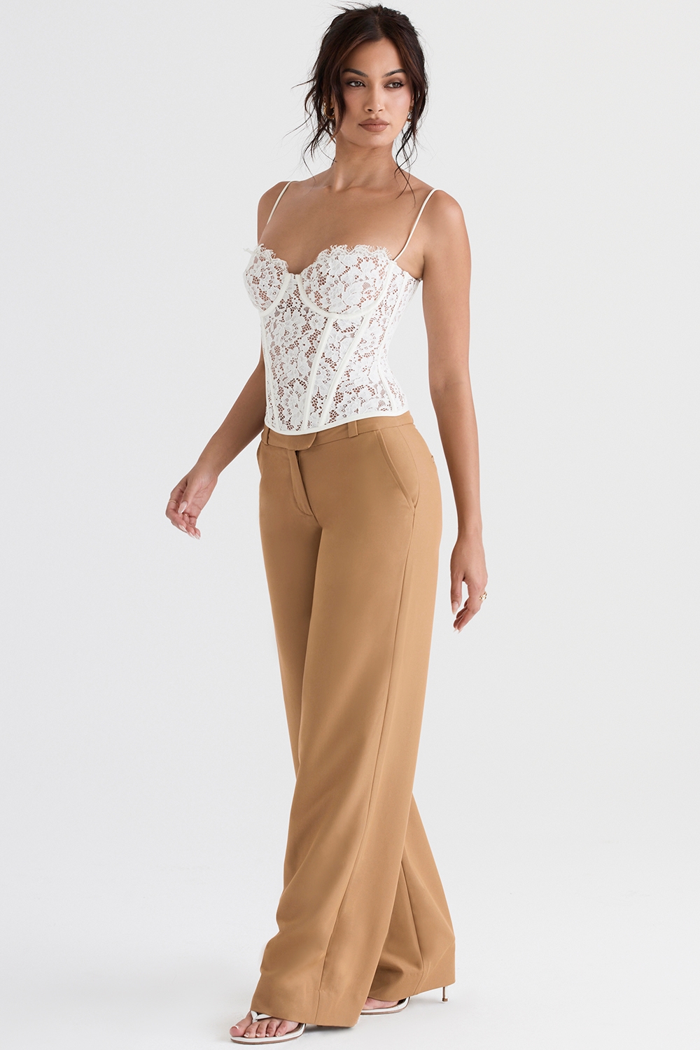 Cameron  Caramel Relaxed Tailored Trousers — image 1