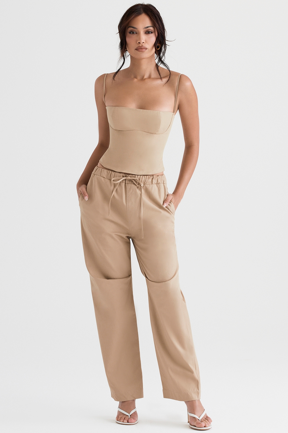 Luna  Camel Cargo Trousers — image 2