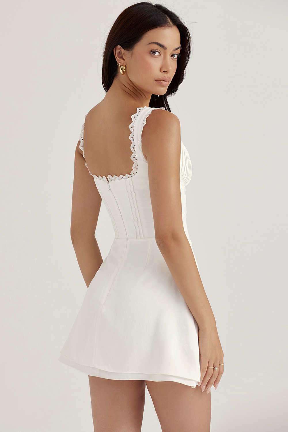 Tilly  White Pin Tuck Mini Dress — image 11