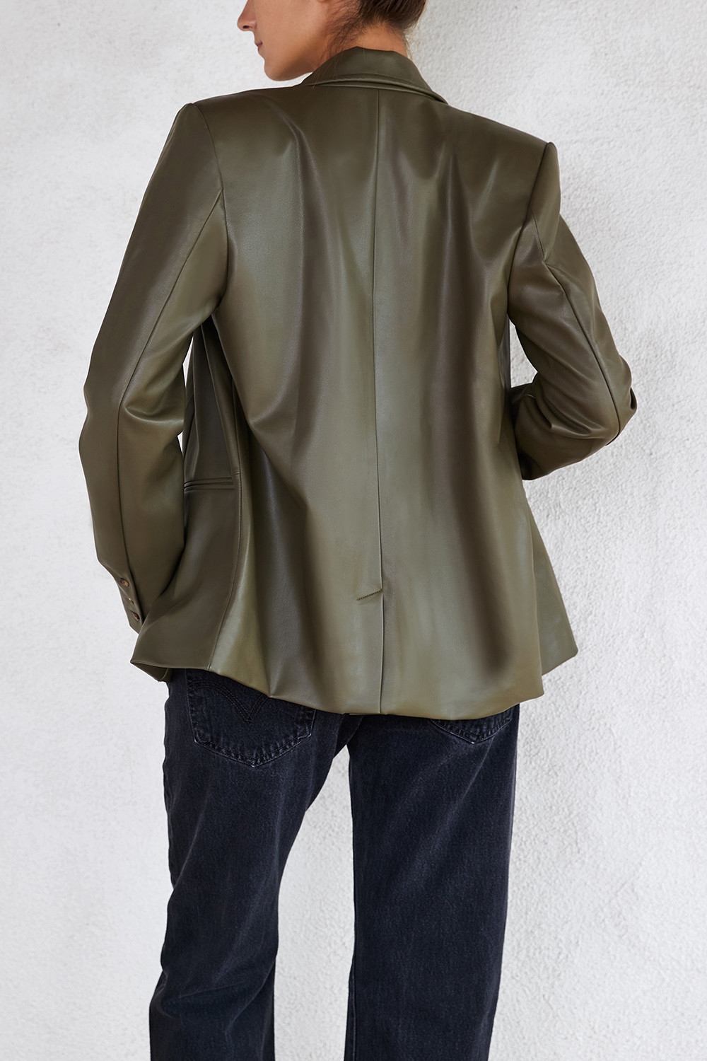 Mistress Rocks Avocado Tailored Vegan Leather Blazer - SALE — image 6
