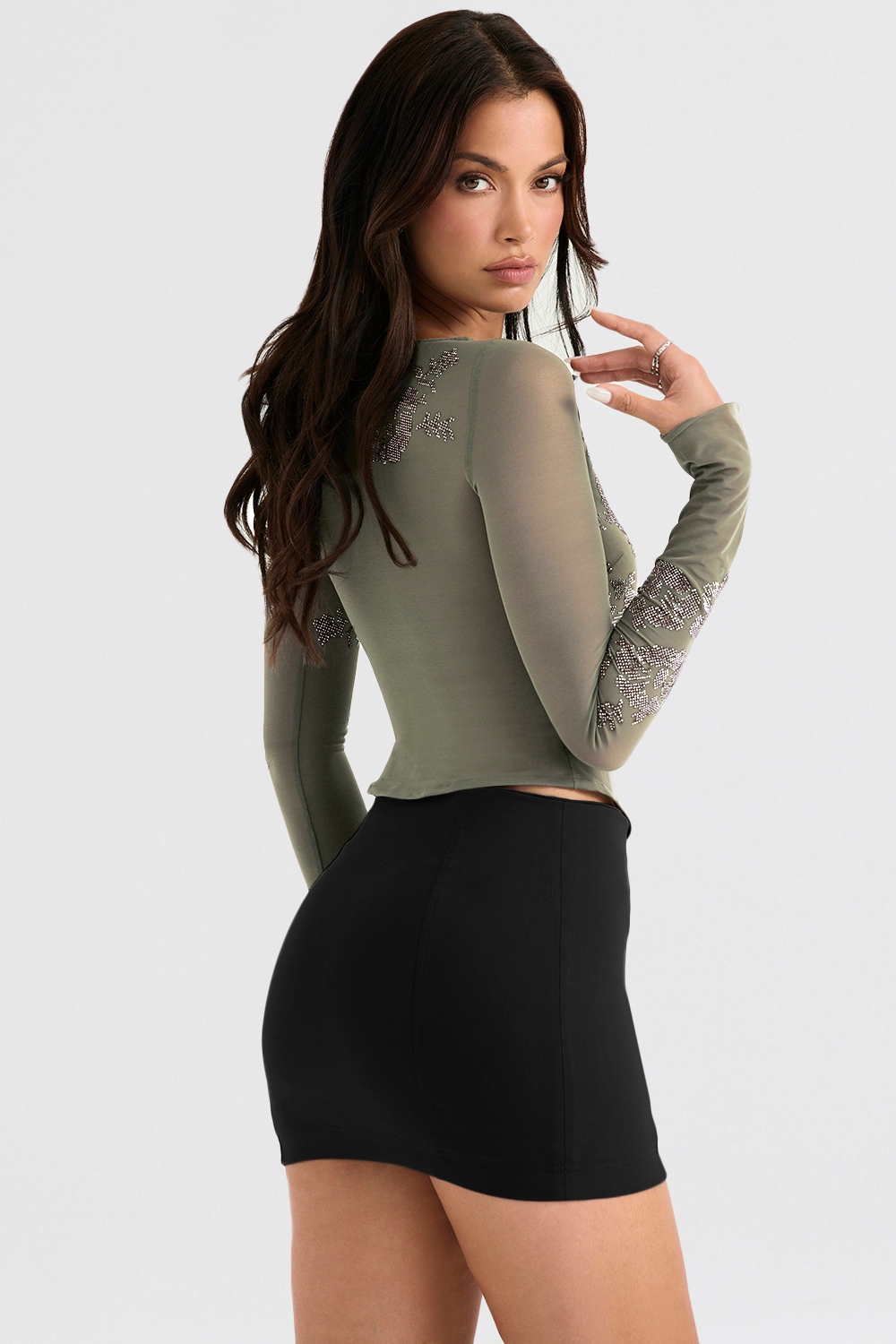 Nisha  Black Sculpting Mini Skirt — image 8