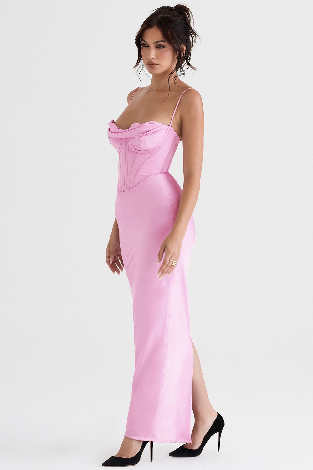 Charmaine  Pink Corset Maxi Dress — image 6
