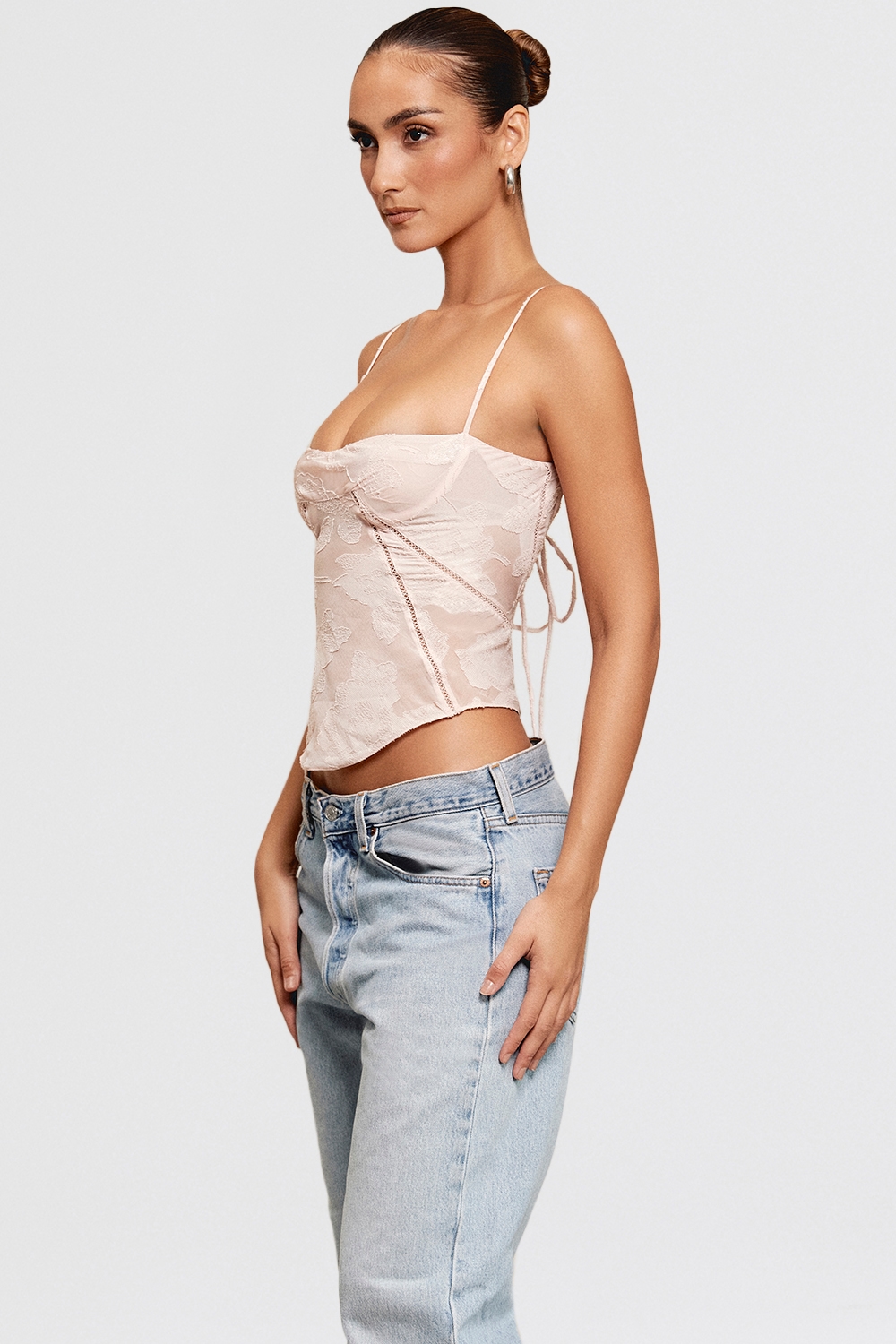 Lisette  Pink Floral Lace Camisole — image 6