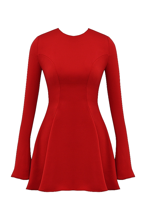 Sacha  Red Satin Mini Dress — image 12