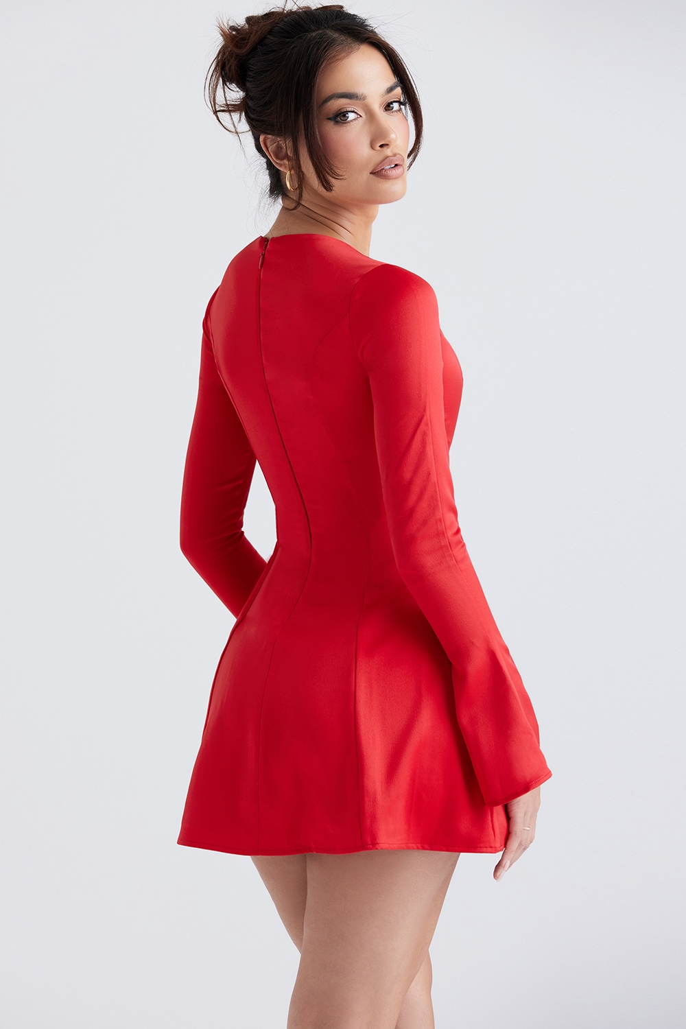 Sacha  Red Satin Mini Dress — image 8