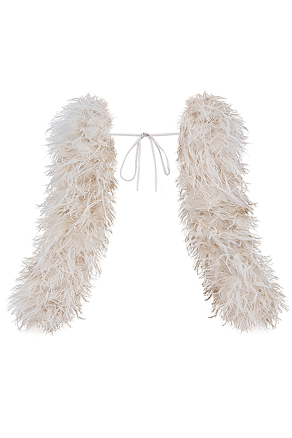 Ash  Off White Marabou Sleeve Jacket — image 13