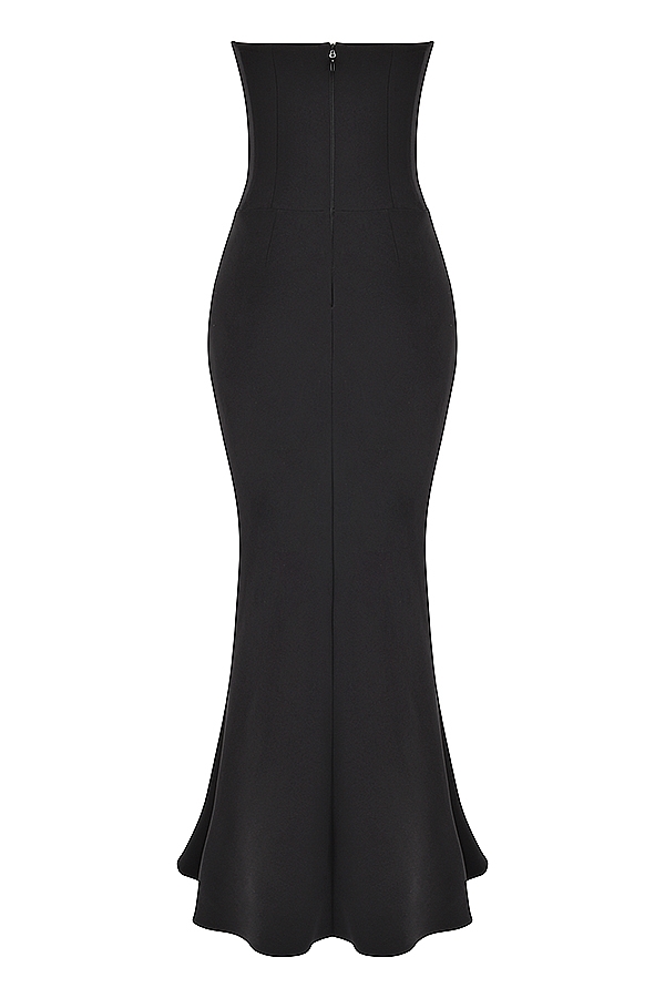 Sabine  Black Crepe Strapless Corset Dress — image 18