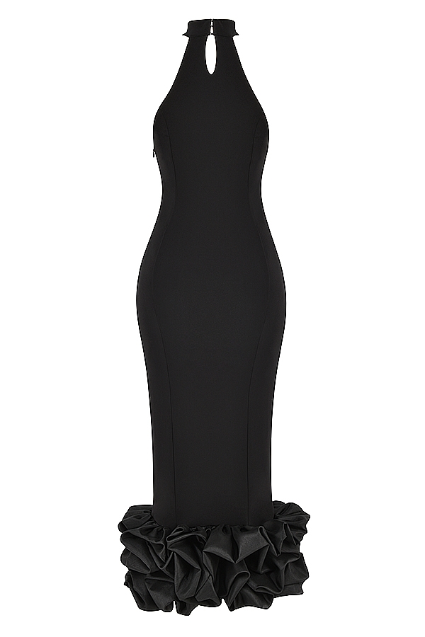 Juniper  Black Peplum Midi Dress — image 14