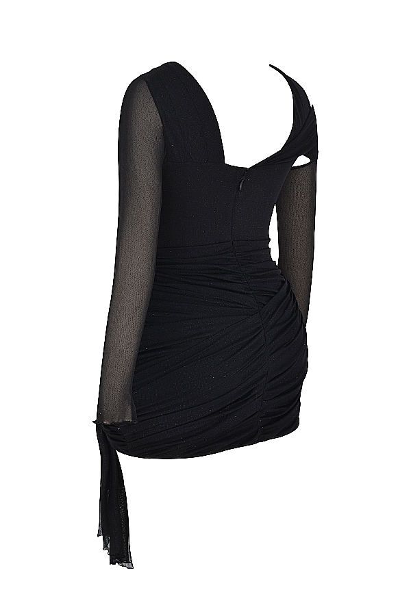 Santa  Black Glitter Cutout Mini Dress — image 12