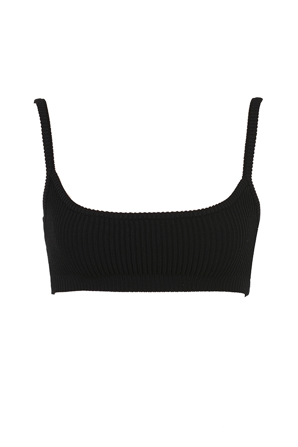 Mischa  Black Ribbed Knit Bralette — image 11