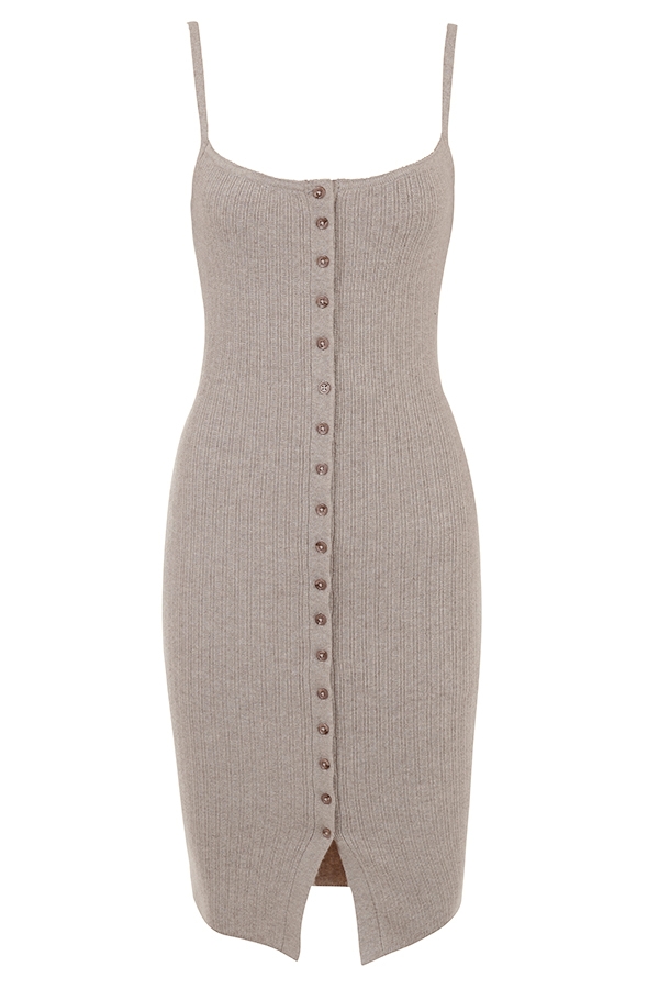 Teva  Beige Cashmere Knit Midi Dress — image 13