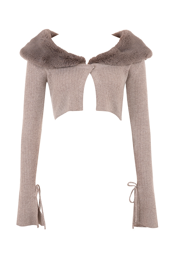 Dahlia  Beige Cashmere Cardigan — image 12