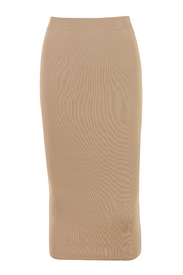 Heather  Camel Knit Midi Skirt — image 10