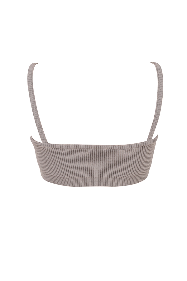 Mischa  Taupe Ribbed Knit Bralette — image 12