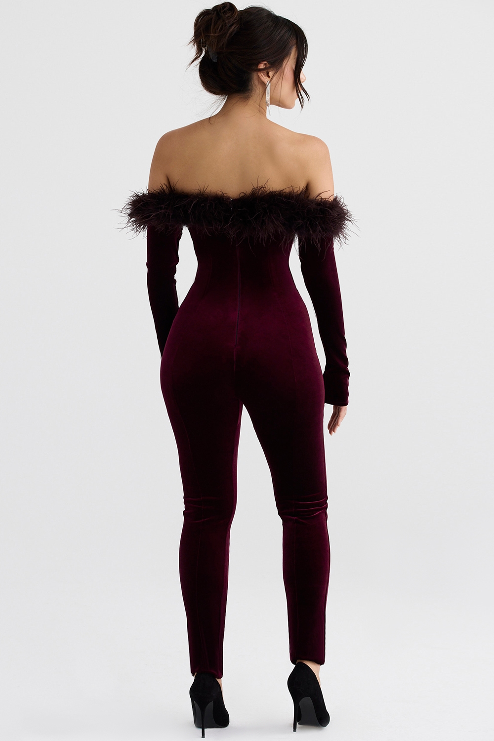 Salima  Black Cherry Velvet Jumpsuit — image 8