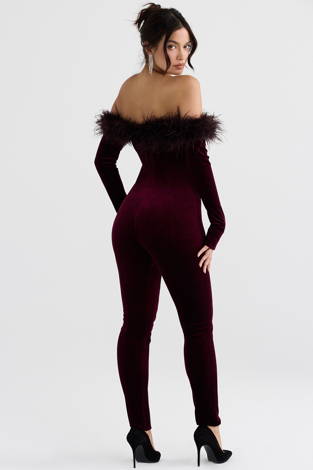Salima  Black Cherry Velvet Jumpsuit — image 7