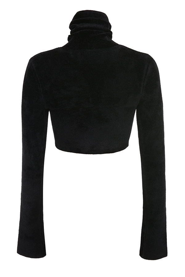 Suri  Black Chenille Cropped Top — image 16