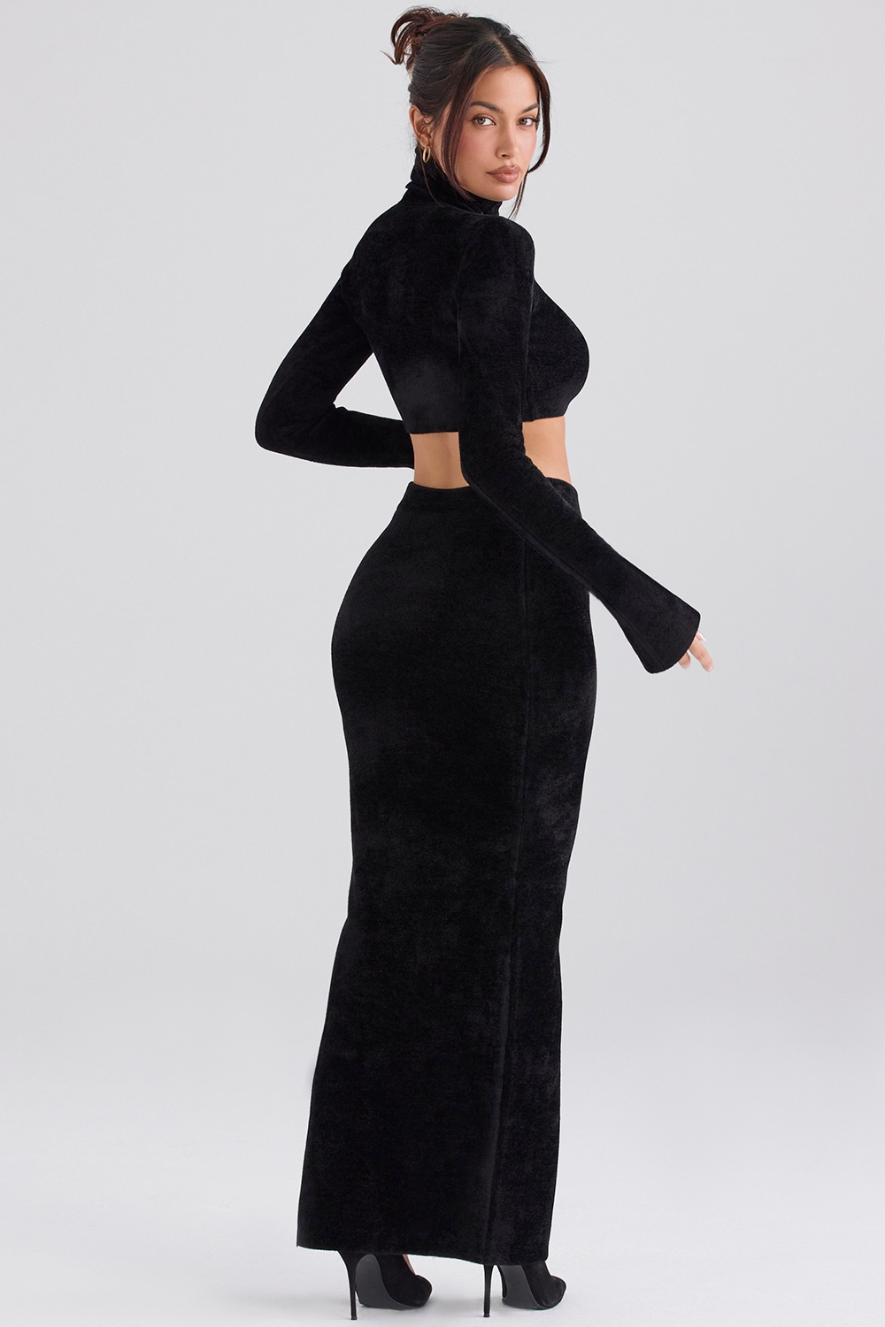 Rene  Black Chenille Maxi Skirt — image 8