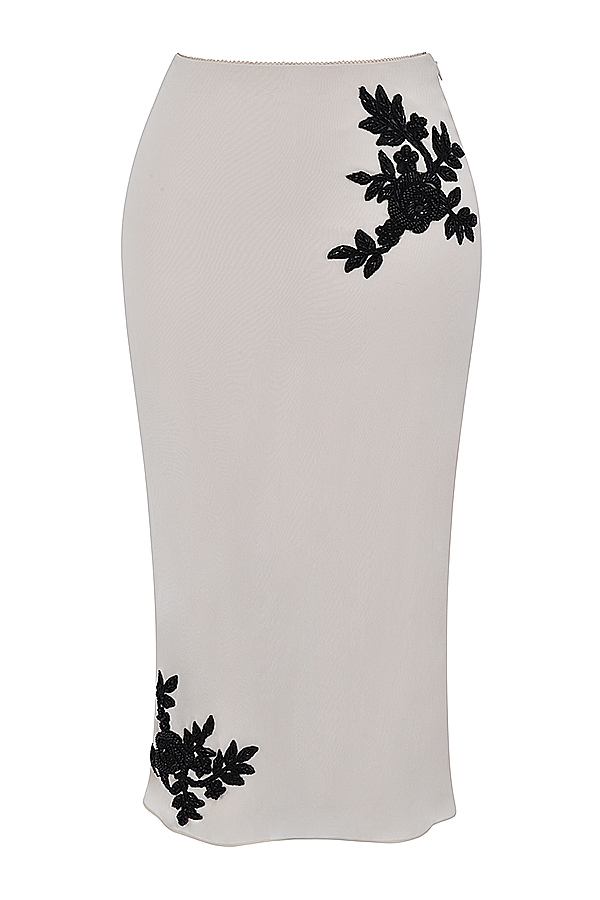 Amal  Champagne Beaded Midi Skirt — image 13