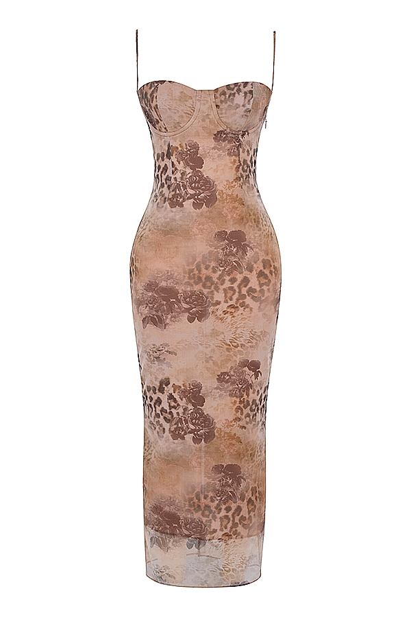 Aiza  Cream Floral Print Maxi Dress — image 16