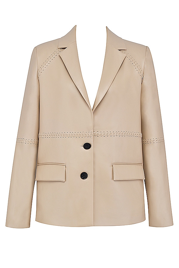 Mistress Rocks Ecru Vegan Leather Blazer - SALE — image 9