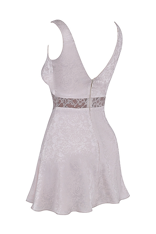 Mistress Rocks Cream Satin & Lace Mini Dress - SALE — image 13