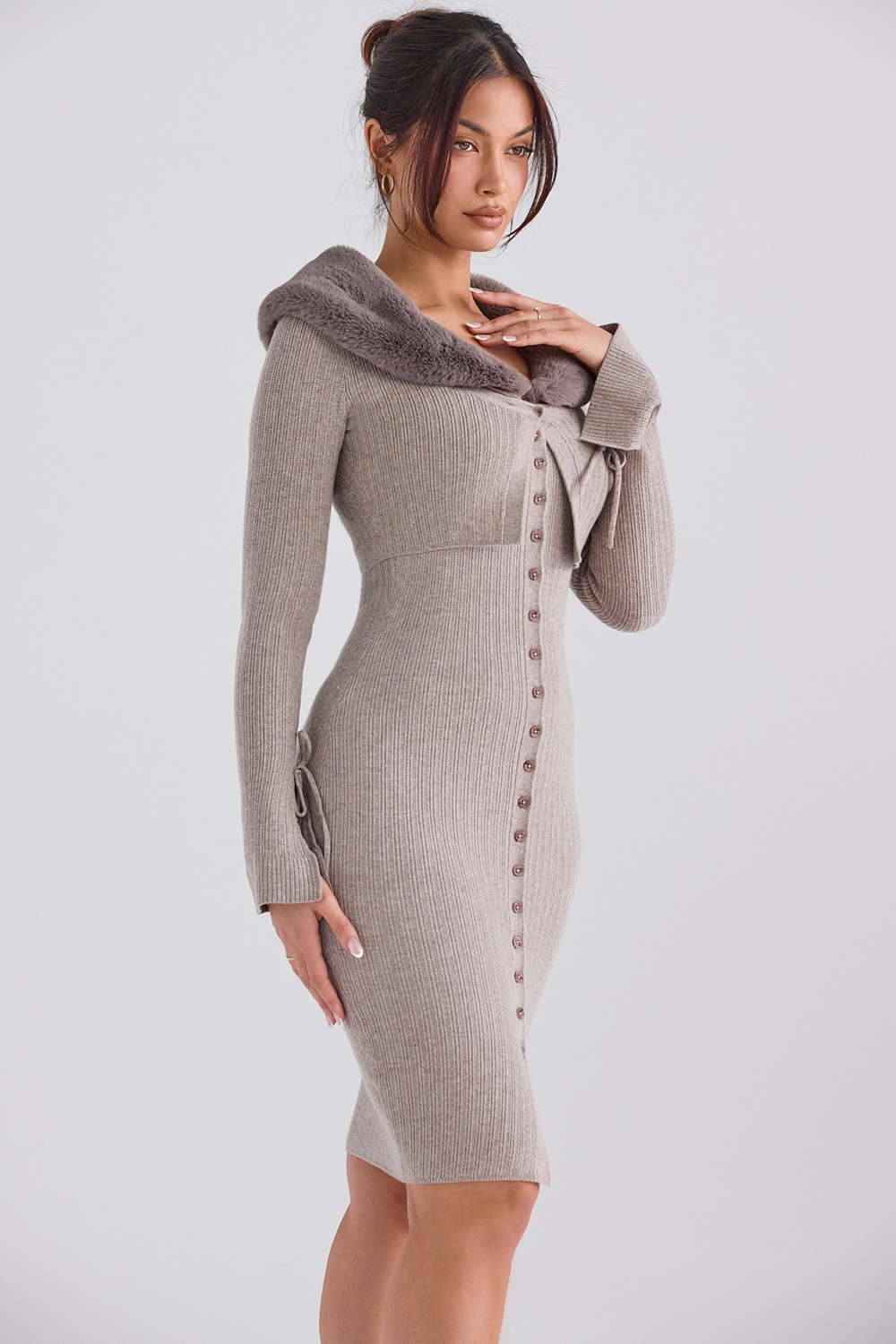 Dahlia  Beige Cashmere Cardigan — image 6