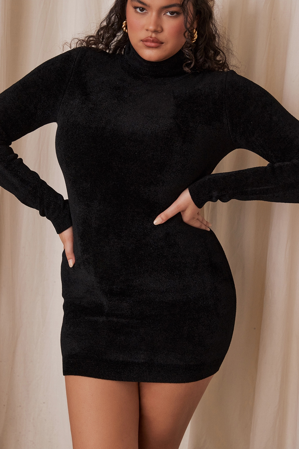 Taya  Charcoal Chenille Mini Dress — image 10