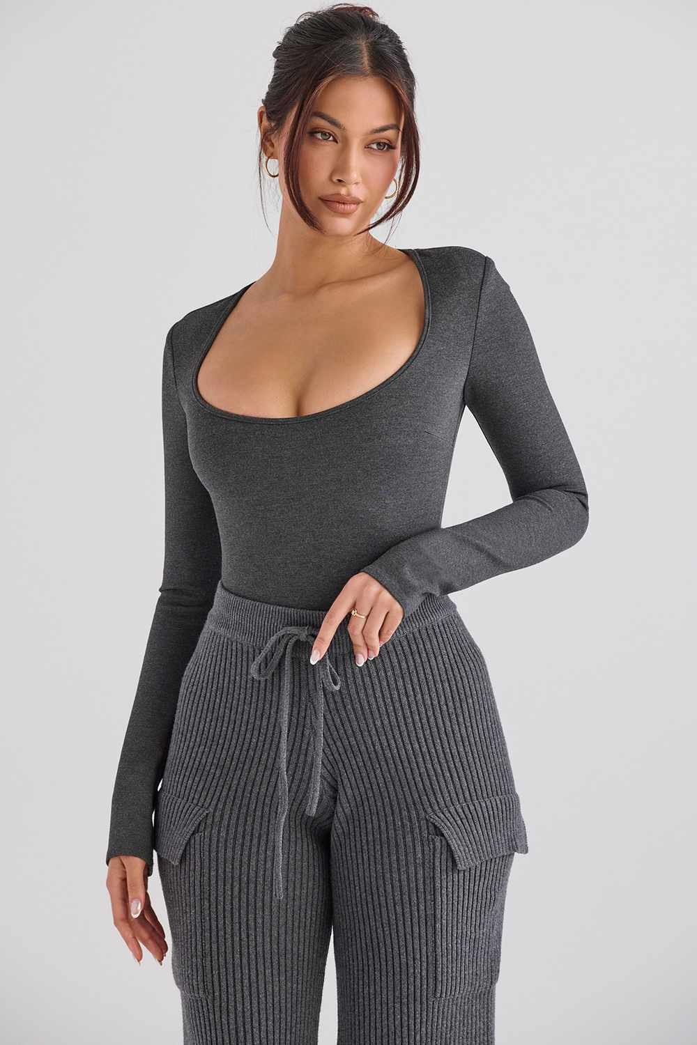 Marianna  Charcoal Loungewear Bodysuit — image 6