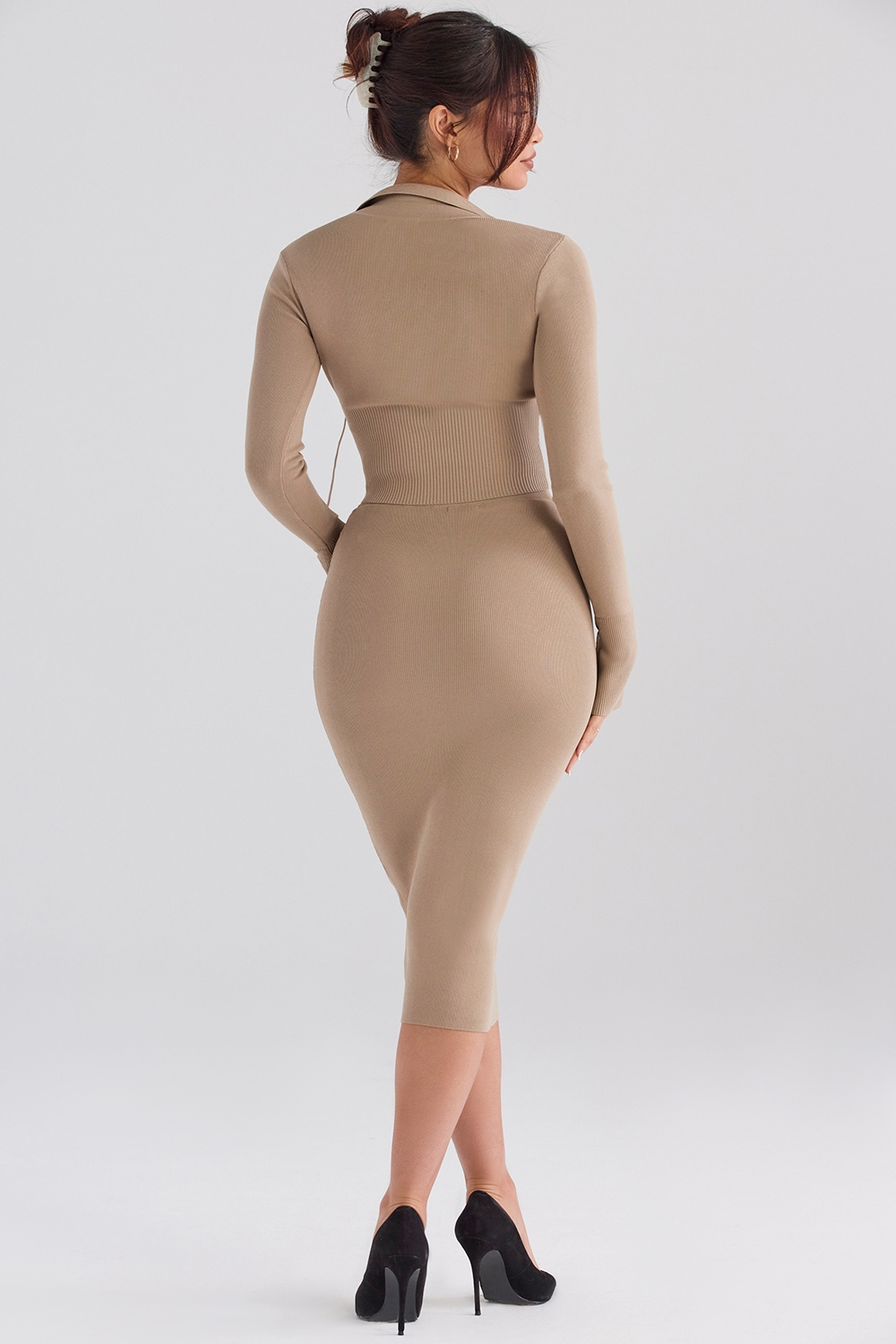Heather  Camel Knit Midi Skirt — image 8