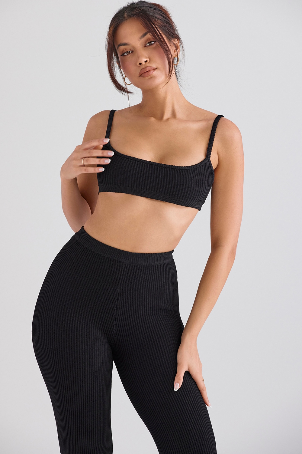 Mischa  Black Ribbed Knit Bralette — image 4