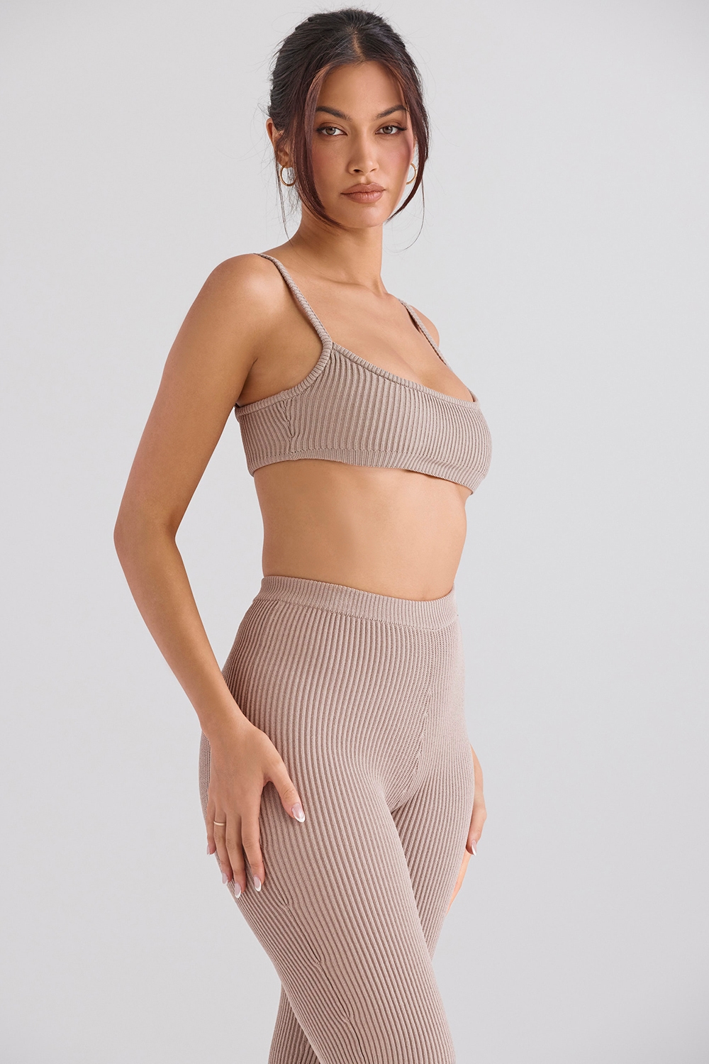 Mischa  Taupe Ribbed Knit Bralette — image 5