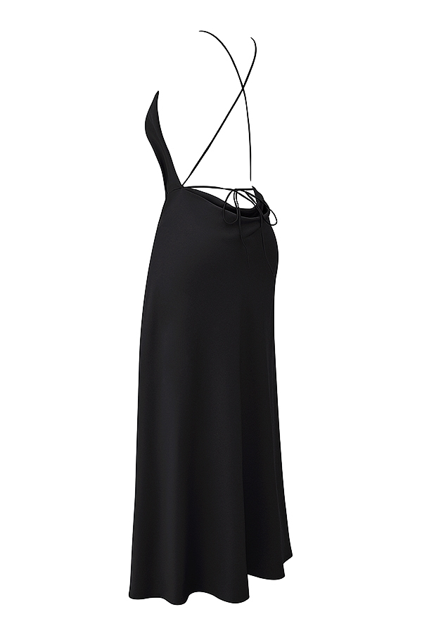 Zanab  Black Thigh Slit Maxi Dress — image 14
