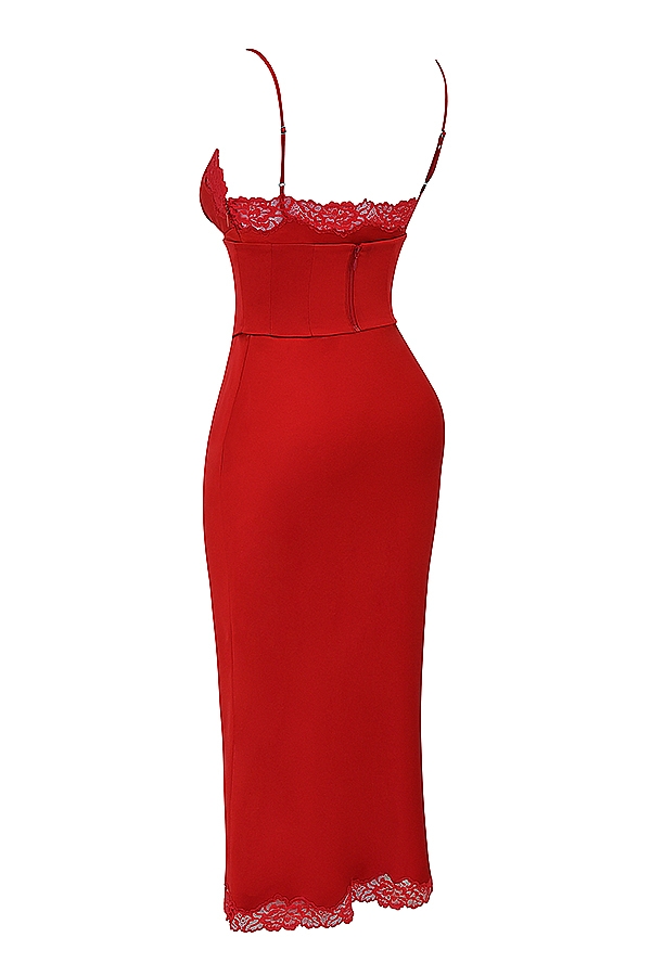 Salma  Red Rose Satin Slip Dress — image 15
