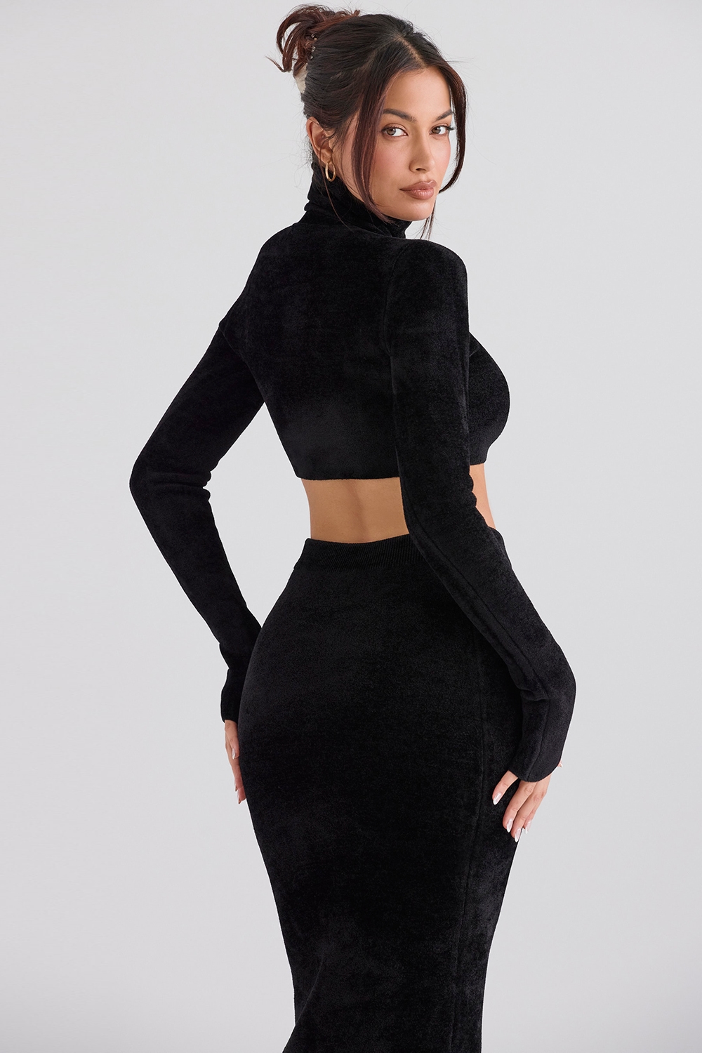 Suri  Black Chenille Cropped Top — image 8