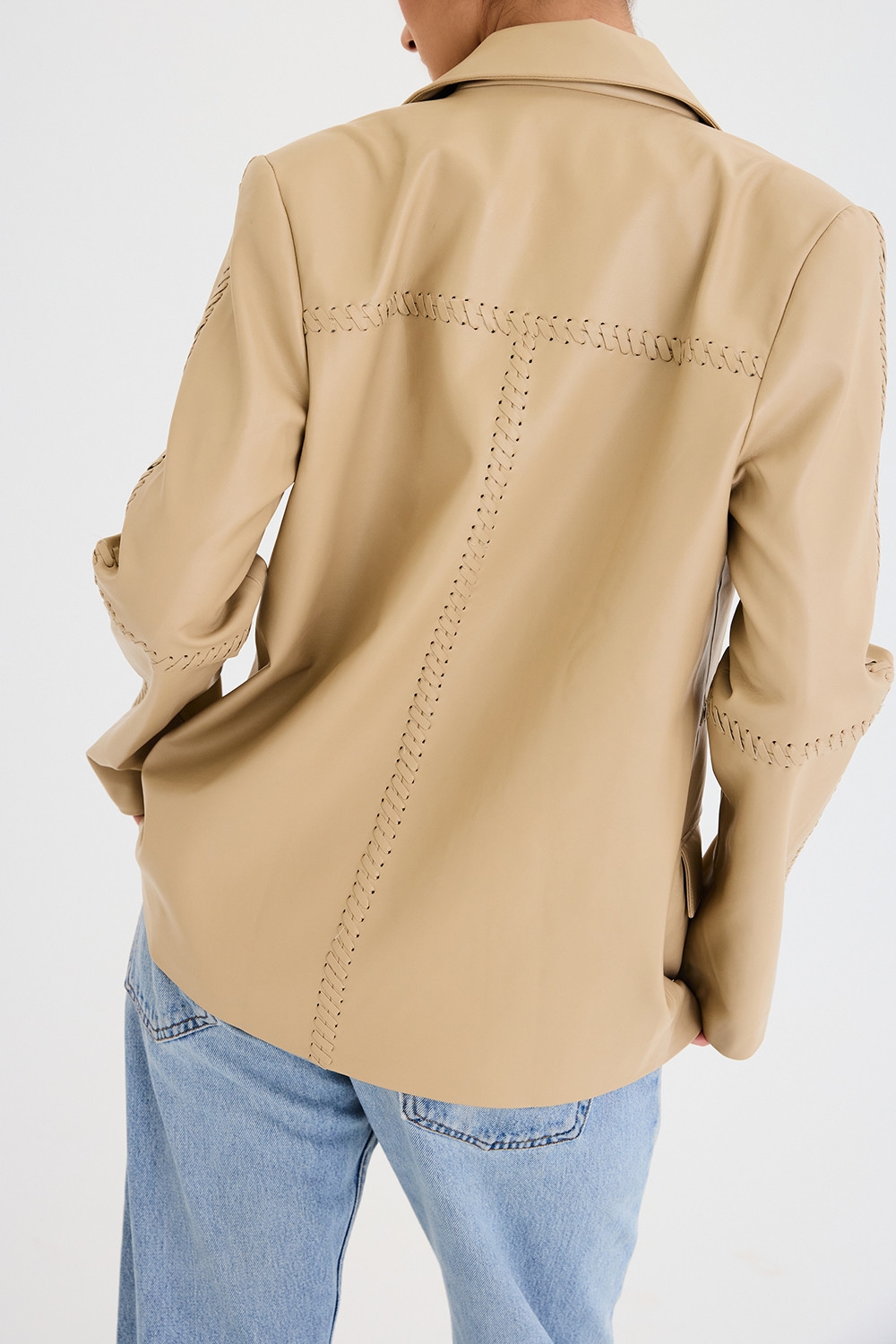 Mistress Rocks Ecru Vegan Leather Blazer - SALE — image 8