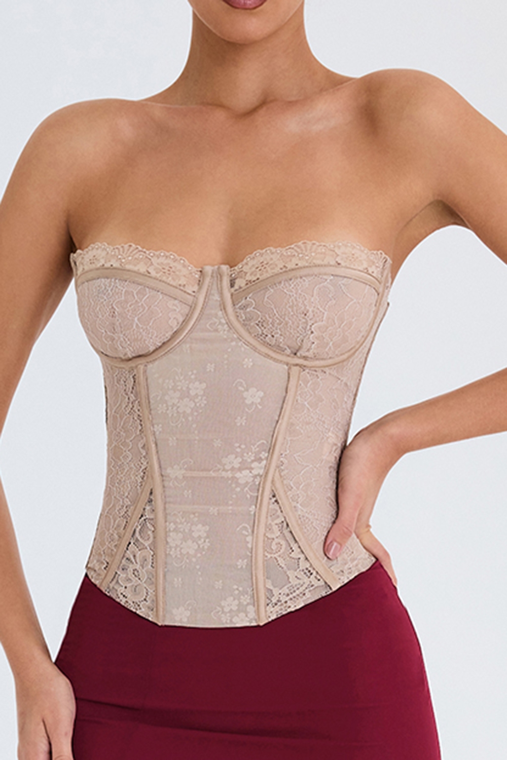 Mistress Rocks Ecru Lace Underwired Corset - SALE — image 3
