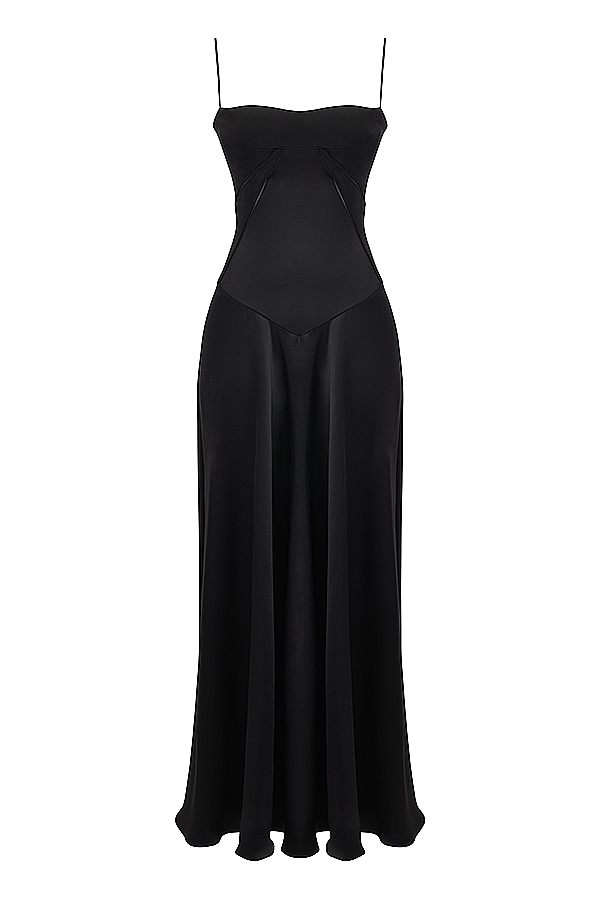 Anabella  Black Lace Up Maxi Dress — image 13