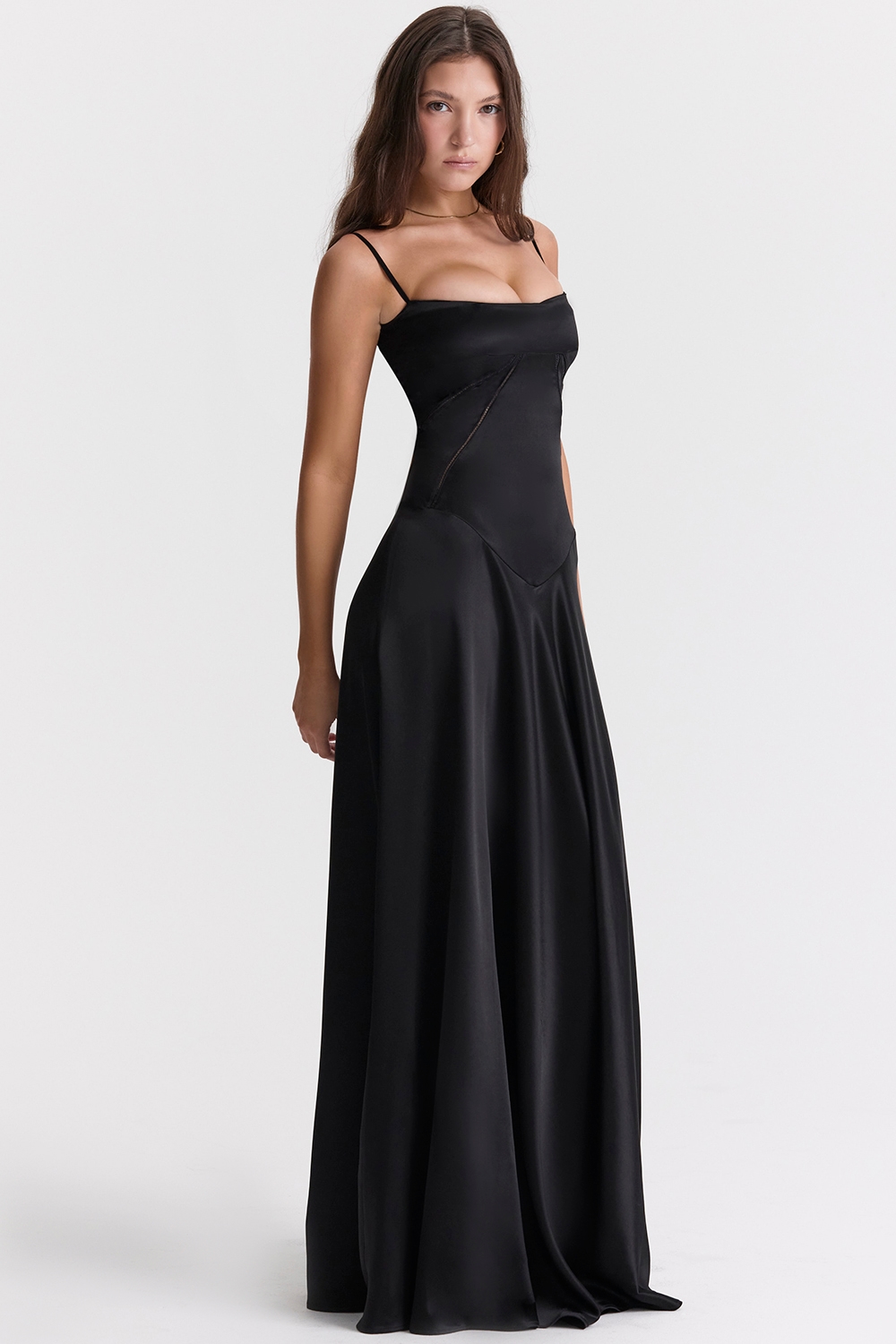 Anabella  Black Lace Up Maxi Dress — image 9