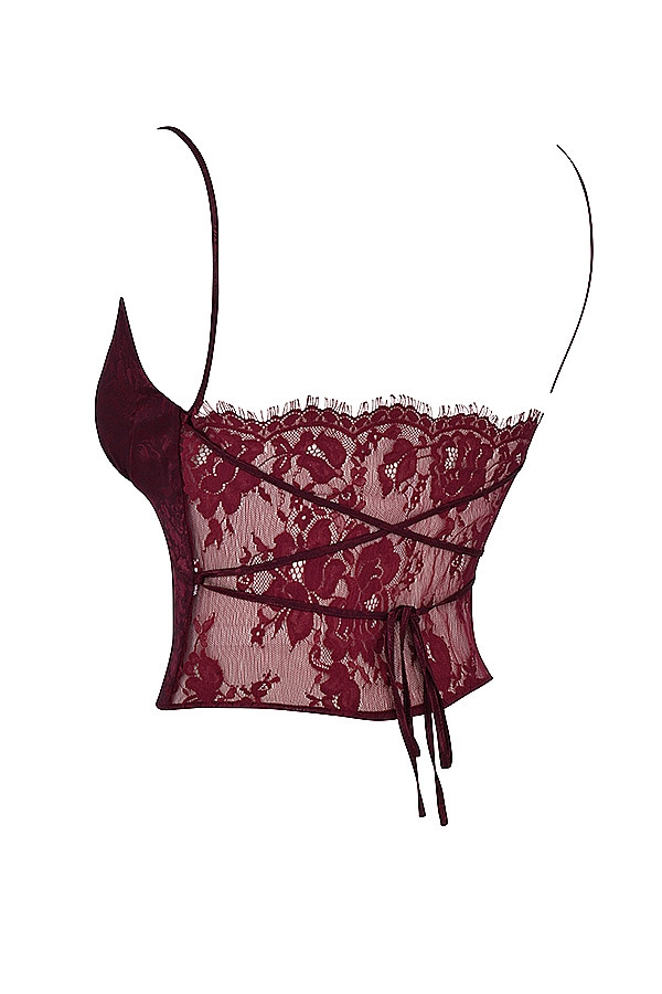 Mistress Rocks Mulberry Satin And Lace Cami Top - SALE — image 11