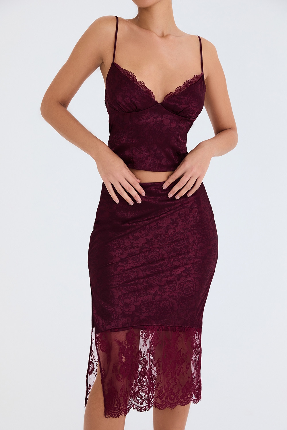 Mistress Rocks Mulberry Satin And Lace Cami Top - SALE — image 4