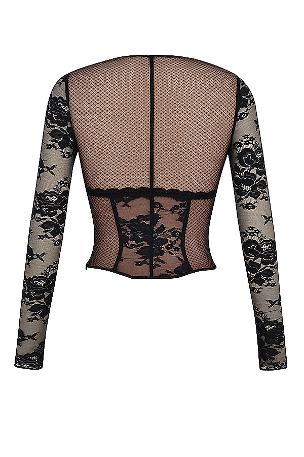 Mistress Rocks Black Lace Plunge Top - SALE — image 13