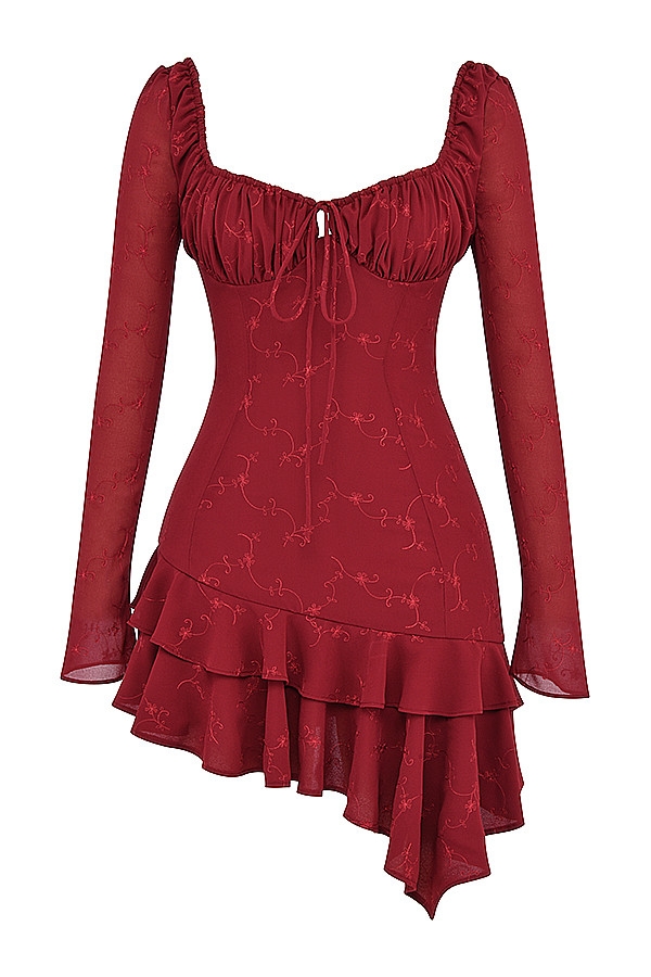 Mistress Rocks Merlot Embroidered Mini Dress - SALE — image 14