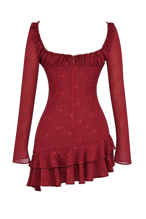 Mistress Rocks Merlot Embroidered Mini Dress - SALE — image 16