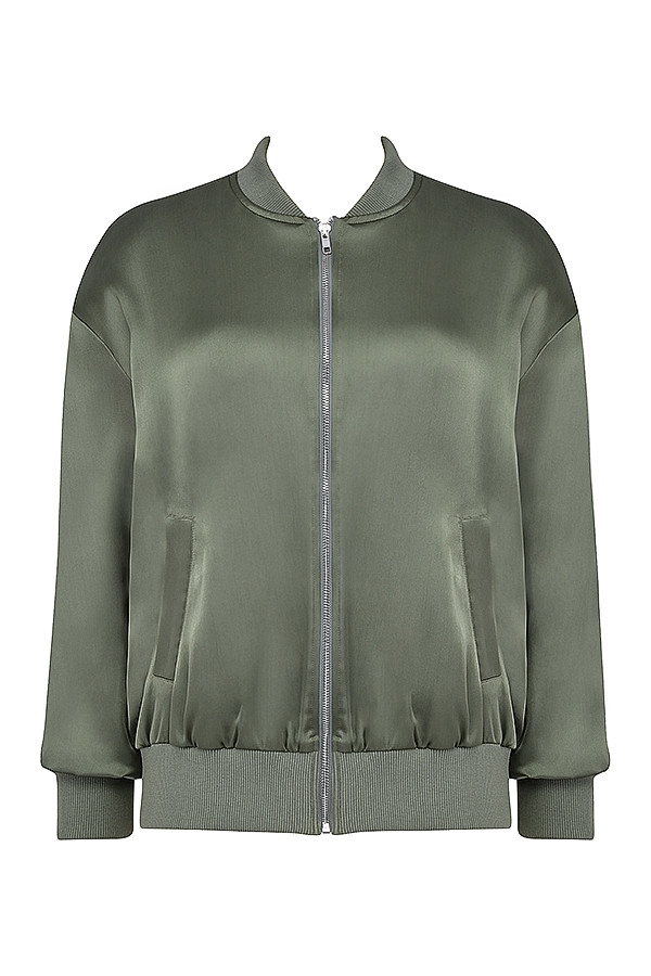 Mistress Rocks Bay Leaf Satin Bomber Jacket - SALE — image 8