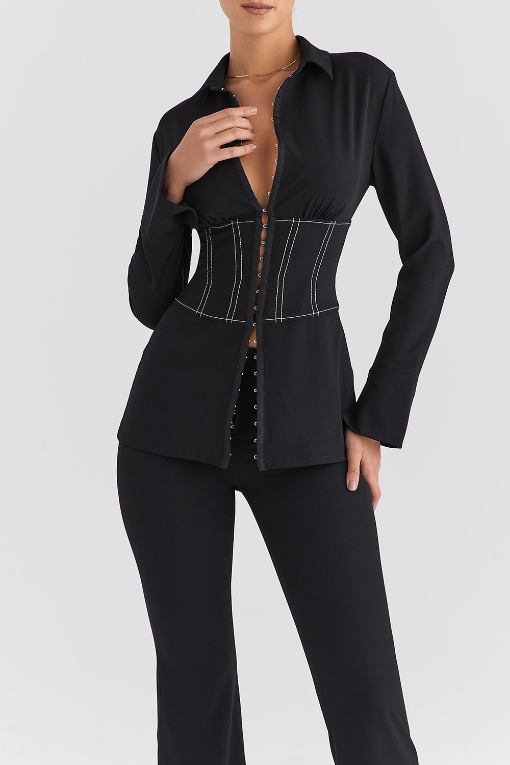 Mistress Rocks Black Corset Shirt - SALE — image 5