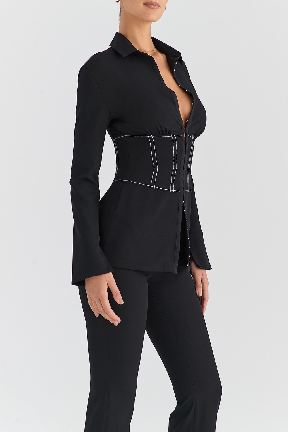 Mistress Rocks Black Corset Shirt - SALE — image 7