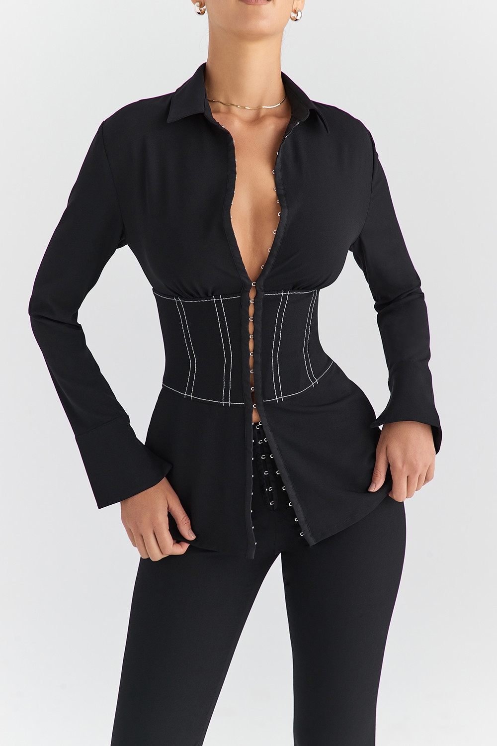 Mistress Rocks Black Corset Shirt - SALE — image 6