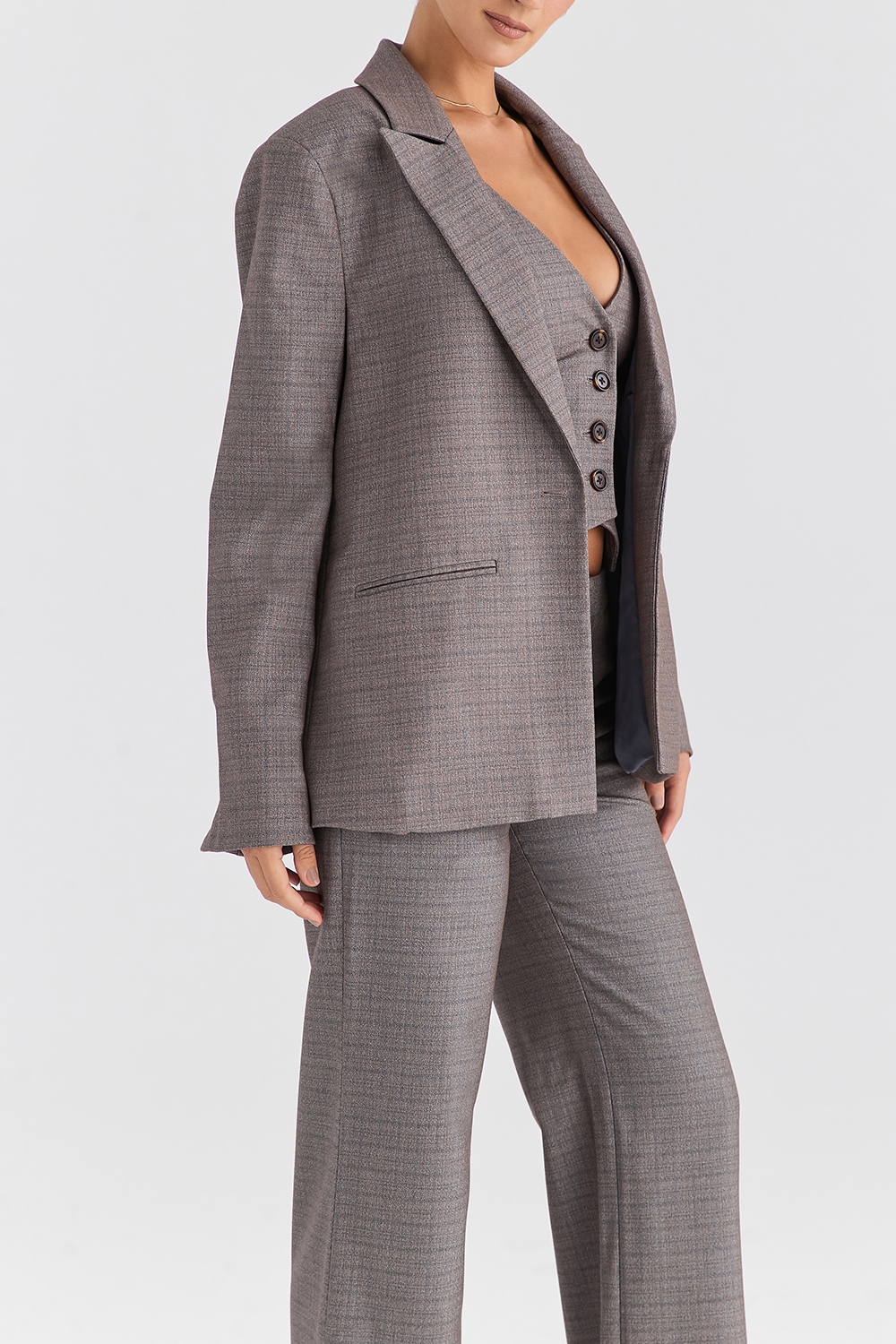 Mistress Rocks Brown Check Oversized Blazer - SALE — image 7