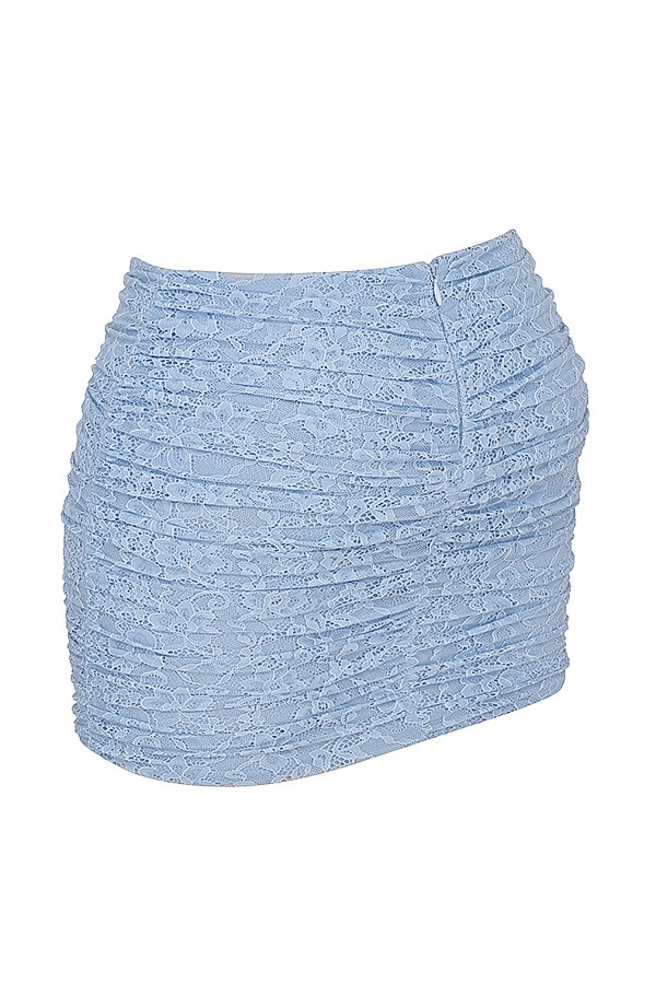 Mistress Rocks Hazy Blue Lace Mini Skirt - SALE — image 9